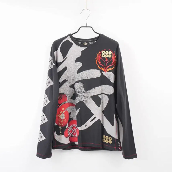 [BUNJANG] SENBU Lettering Embroidered Long Sleeve T-shirt / SENBU 센부 레터링 자수 프린트 유니크 긴팔 티셔츠 C284
