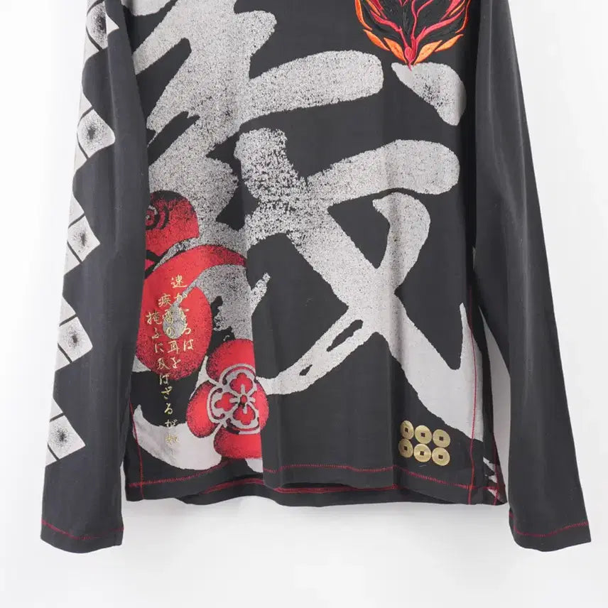 [BUNJANG] SENBU Lettering Embroidered Long Sleeve T-shirt / SENBU 센부 레터링 자수 프린트 유니크 긴팔 티셔츠 C284
