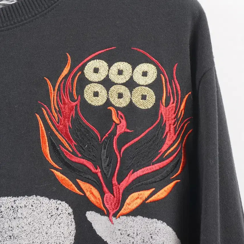 [BUNJANG] SENBU Lettering Embroidered Long Sleeve T-shirt / SENBU 센부 레터링 자수 프린트 유니크 긴팔 티셔츠 C284