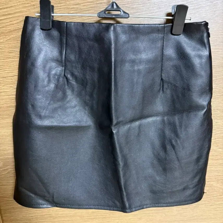 [BUNJANG] Black Leather Mini Skirt - S / 블랙 레더 미니스커트 s
