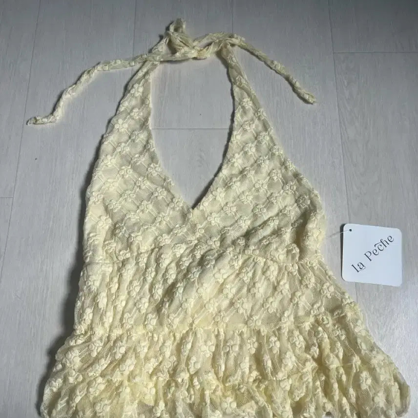 [BUNJANG] La Peche Lace Halterneck Top S / La Peche 레이스 홀터넥 탑 S (새제품)