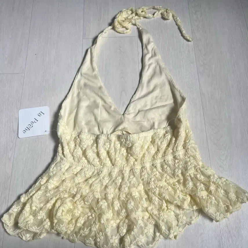 [BUNJANG] La Peche Lace Halterneck Top S / La Peche 레이스 홀터넥 탑 S (새제품)