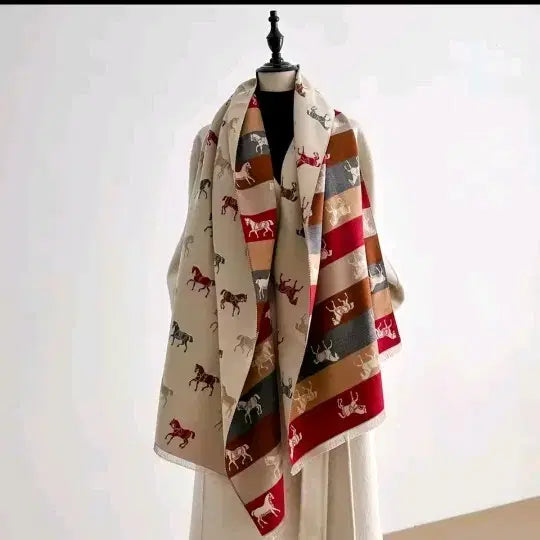 [BUNJANG] Patterned Long Scarf / 고급 패턴 빅스카프 숄