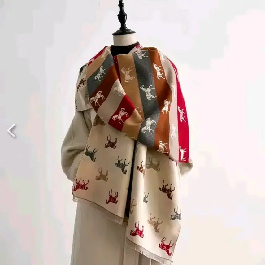 [BUNJANG] Patterned Long Scarf / 고급 패턴 빅스카프 숄