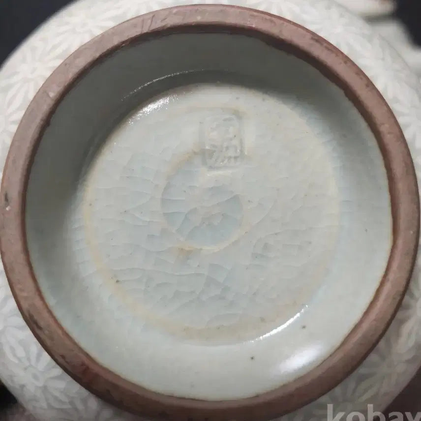[BUNJANG] Unknown Artist Buncheong Inhwamun Tea Set / 작가작품 분청 인화문 3인다기 세트
