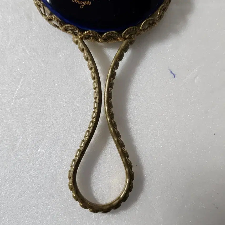 [BUNJANG] French Limoges Lovers Painting Porcelain Hand Mirror / 프랑스 리모지 연인 명화 포셀린 주물 손거울