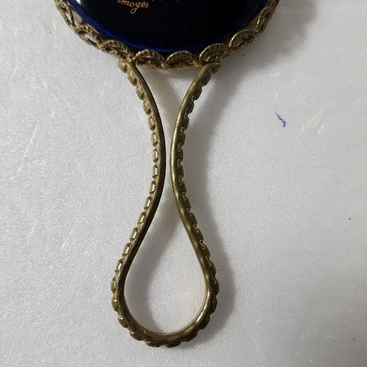 [BUNJANG] French Limoges Lovers Painting Porcelain Hand Mirror / 프랑스 리모지 연인 명화 포셀린 주물 손거울