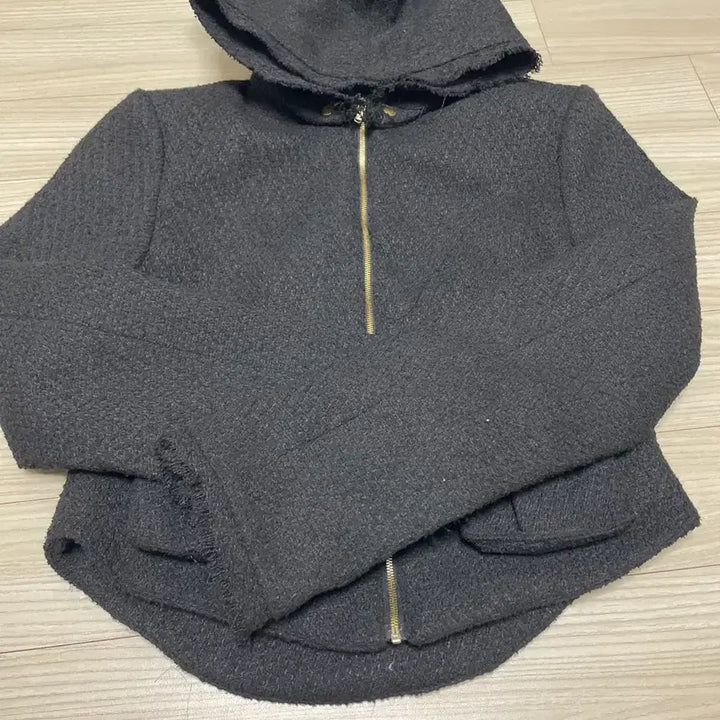 [BUNJANG] JAY CHUNG Belleza Tweed Hooded Jacket - Black / 제이청 Belleza 트위드 후드 자켓-블랙