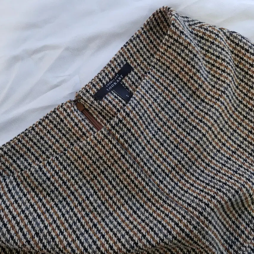 [BUNJANG] Lookast Check Long Skirt S / 룩캐스트 체크 롱 스커트 S