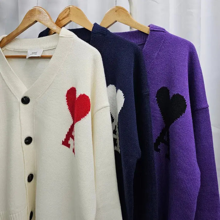 [BUNJANG] Ami Big Heart Logo Cardigan / 아미 빅 하트 로고 가디건 정품 새상품