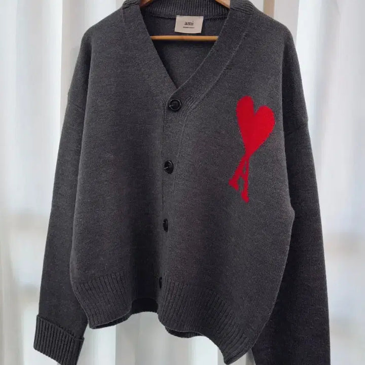 [BUNJANG] Ami Big Heart Logo Cardigan / 아미 빅 하트 로고 가디건 정품 새상품