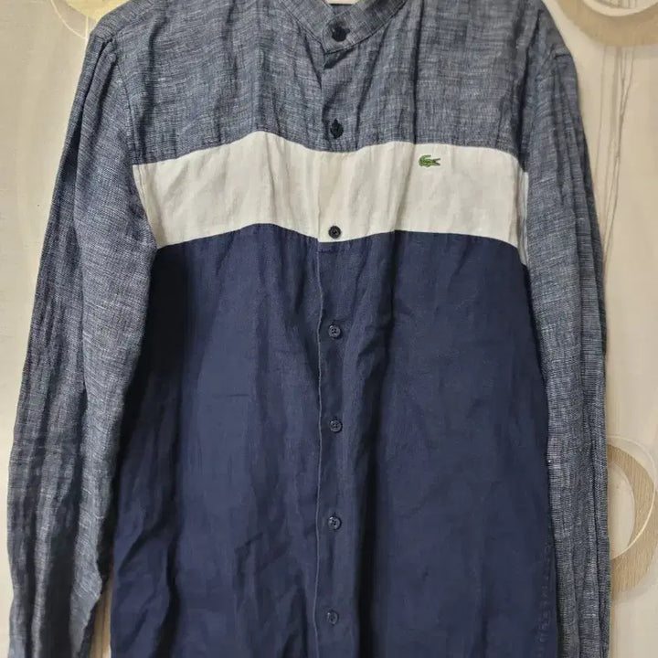 [BUNJANG] Lacoste Color Block Henly Neck Shirt Size 100 / 라코스테 컬러 블록 헨리넥 셔츠 100