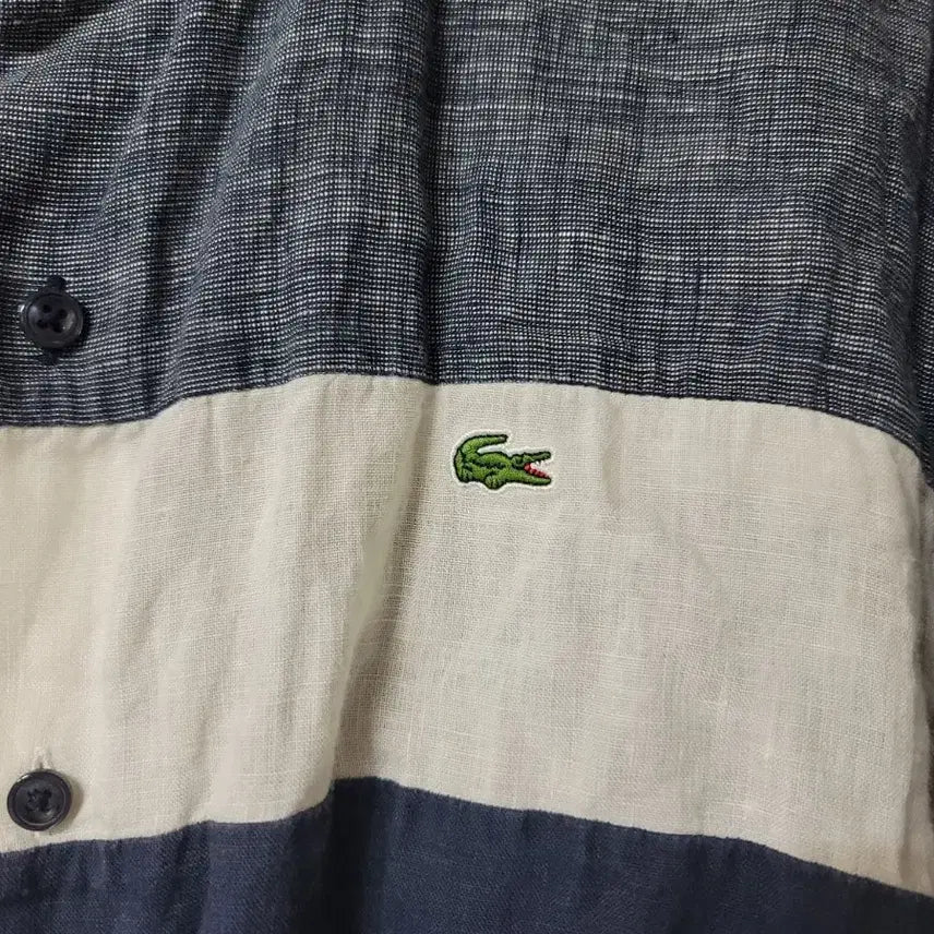 [BUNJANG] Lacoste Color Block Henly Neck Shirt Size 100 / 라코스테 컬러 블록 헨리넥 셔츠 100