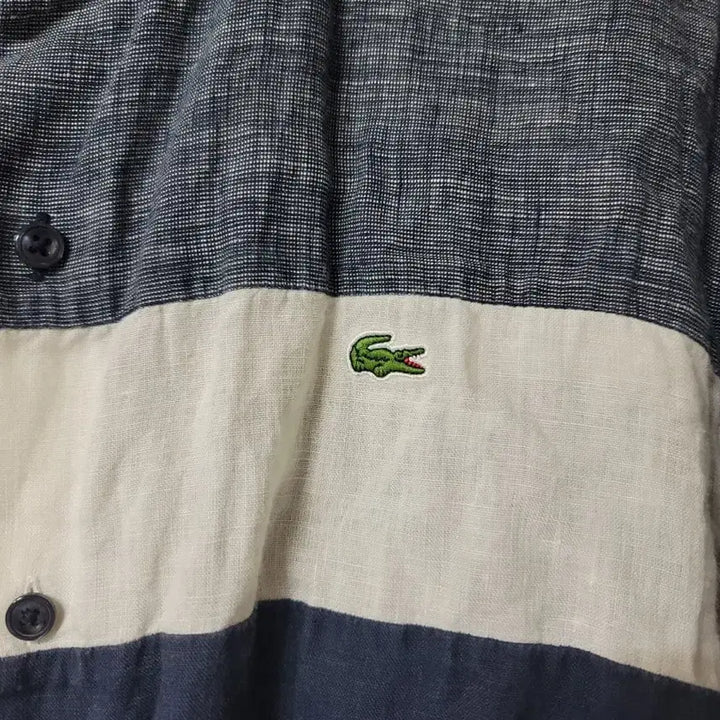 [BUNJANG] Lacoste Color Block Henly Neck Shirt Size 100 / 라코스테 컬러 블록 헨리넥 셔츠 100