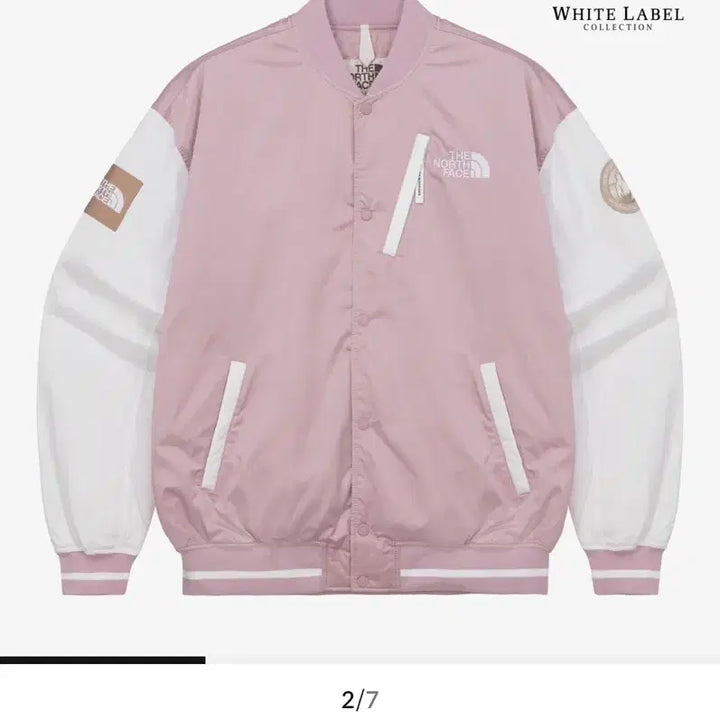 [BUNJANG] The North Face White Label Varsity Jacket Pink / 노스페이스 화이트라벨 바시티 자켓 핑크