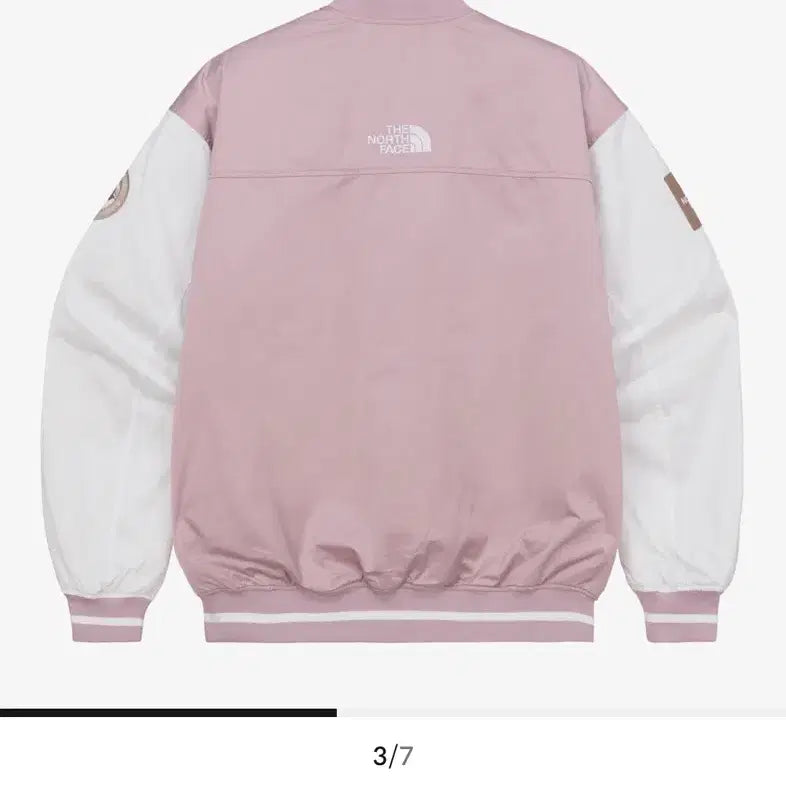 [BUNJANG] The North Face White Label Varsity Jacket Pink / 노스페이스 화이트라벨 바시티 자켓 핑크