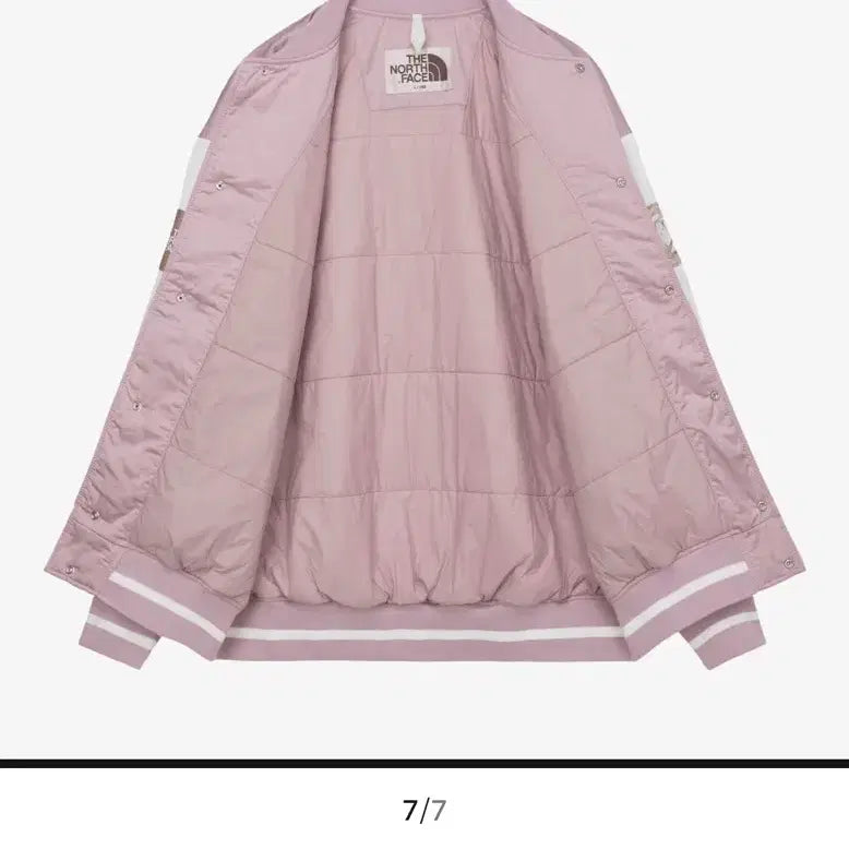 [BUNJANG] The North Face White Label Varsity Jacket Pink / 노스페이스 화이트라벨 바시티 자켓 핑크