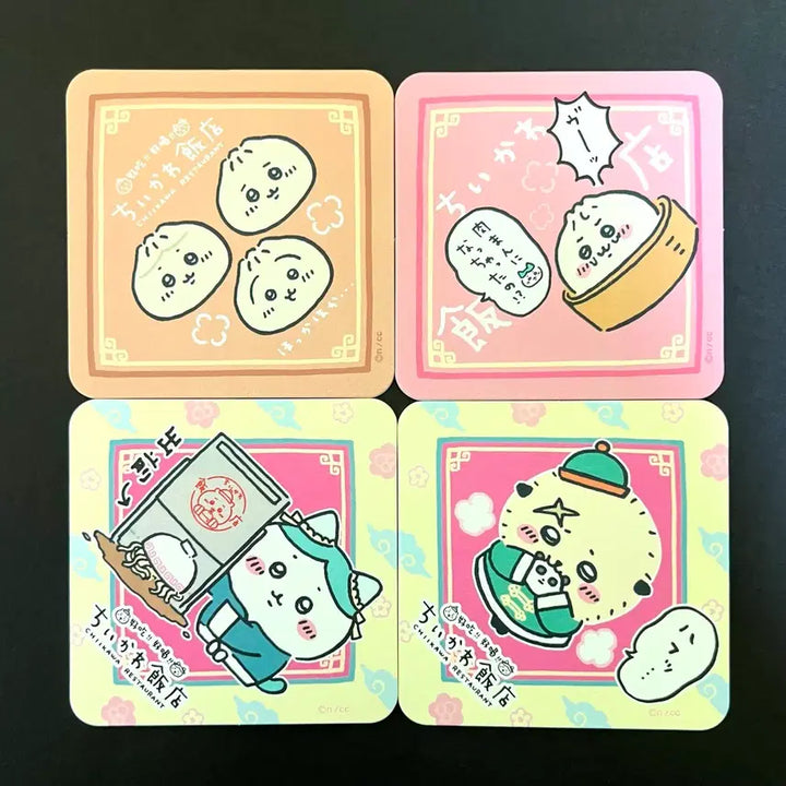 [BUNJANG] Chiikawa Usagi Hachiware Otter Restaurant Coaster Bundle Set / 치이카와 우사기 하치외레 랏코 먼작귀 중화반점 코스터 특전 굿즈