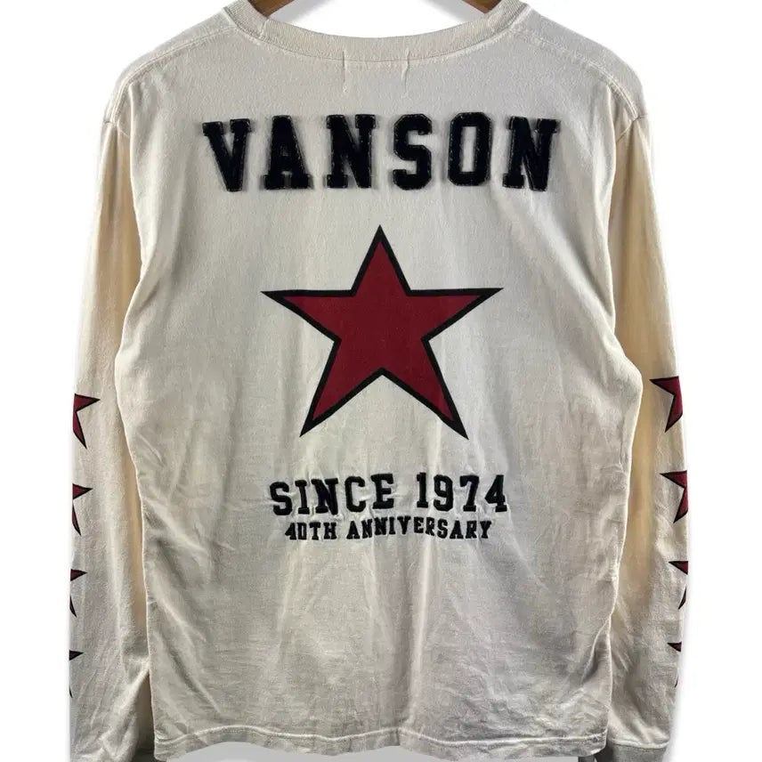 [BUNJANG] Benson 40th Anniversary Ivory Star Printing Long Sleeve T-shirt / 밴슨 40주년 아이보리 스타 프린팅 롱슬리브2316