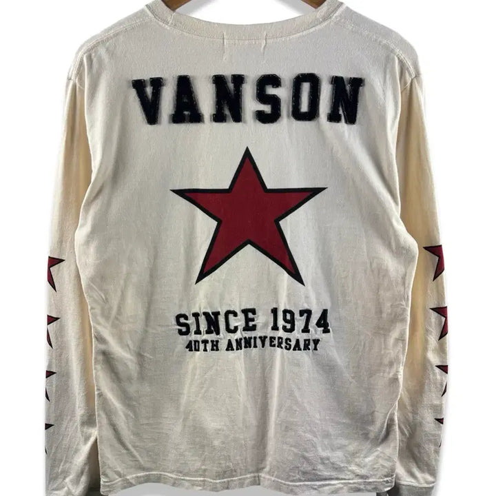 [BUNJANG] Benson 40th Anniversary Ivory Star Printing Long Sleeve T-shirt / 밴슨 40주년 아이보리 스타 프린팅 롱슬리브2316