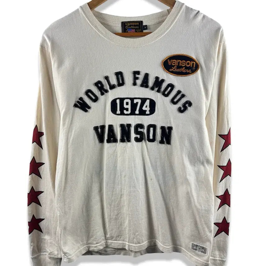 [BUNJANG] Benson 40th Anniversary Ivory Star Printing Long Sleeve T-shirt / 밴슨 40주년 아이보리 스타 프린팅 롱슬리브2316