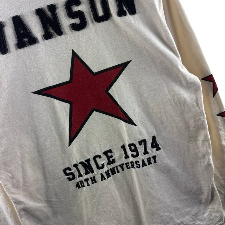 [BUNJANG] Benson 40th Anniversary Ivory Star Printing Long Sleeve T-shirt / 밴슨 40주년 아이보리 스타 프린팅 롱슬리브2316