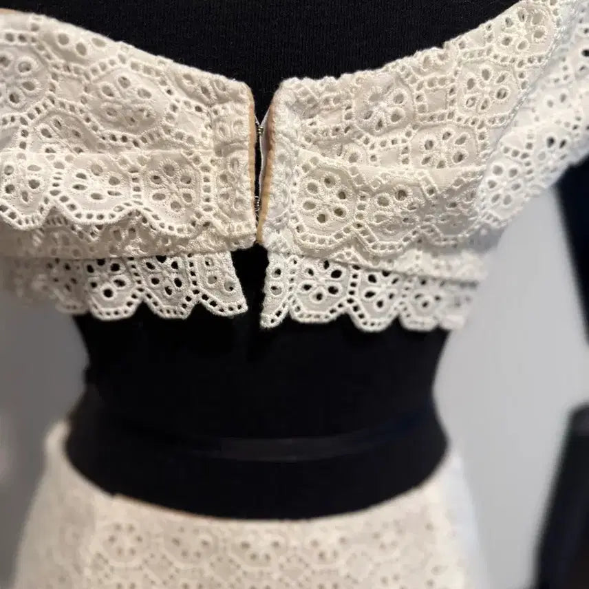 [BUNJANG] White Lace Mini Dress / 화이트 펀칭 레이스 원피스 S(휴양지룩)