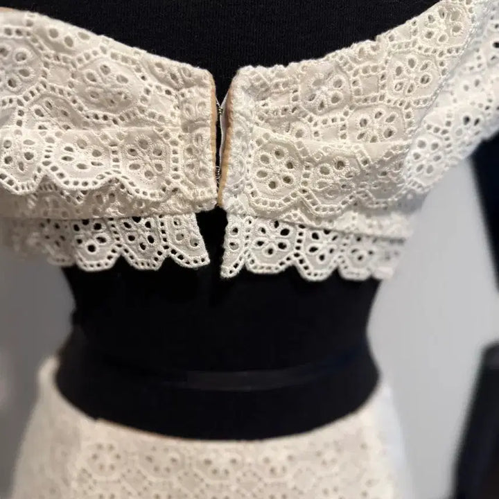 [BUNJANG] White Lace Mini Dress / 화이트 펀칭 레이스 원피스 S(휴양지룩)