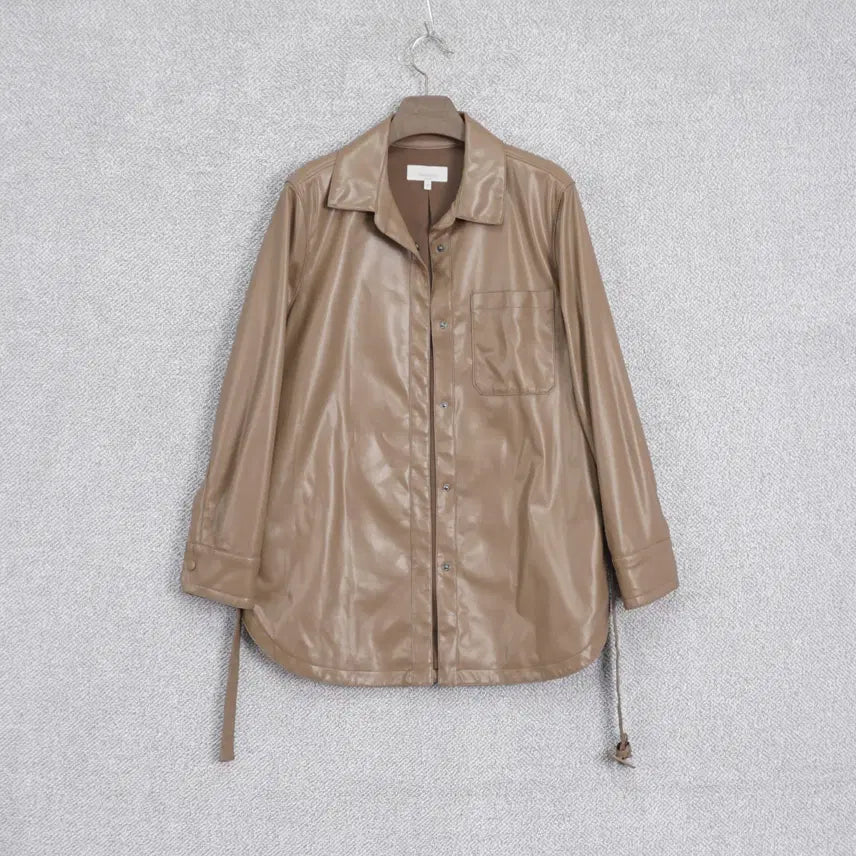 [BUNJANG] Celebshop Leather Effect Shirt Jacket / 셀렙샵 20SS 레더 이펙트 셔츠 자켓 55-66size