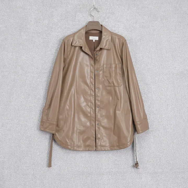 [BUNJANG] Celebshop Leather Effect Shirt Jacket / 셀렙샵 20SS 레더 이펙트 셔츠 자켓 55-66size