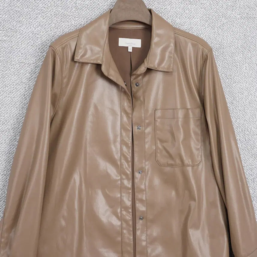 [BUNJANG] Celebshop Leather Effect Shirt Jacket / 셀렙샵 20SS 레더 이펙트 셔츠 자켓 55-66size