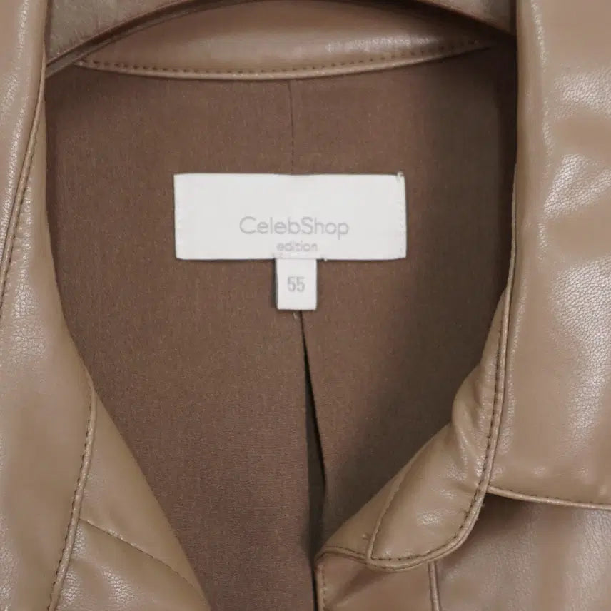 [BUNJANG] Celebshop Leather Effect Shirt Jacket / 셀렙샵 20SS 레더 이펙트 셔츠 자켓 55-66size