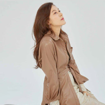 [BUNJANG] Celebshop Leather Effect Shirt Jacket / 셀렙샵 20SS 레더 이펙트 셔츠 자켓 55-66size