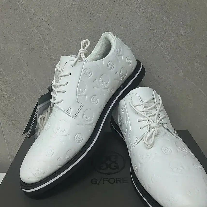 [BUNJANG] G/FORE Skull Print Golf Shoes White / 지포어(정품) 해골 프린트 골프화 화이트 새상품 265/270