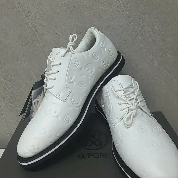 [BUNJANG] G/FORE Skull Print Golf Shoes White / 지포어(정품) 해골 프린트 골프화 화이트 새상품 265/270