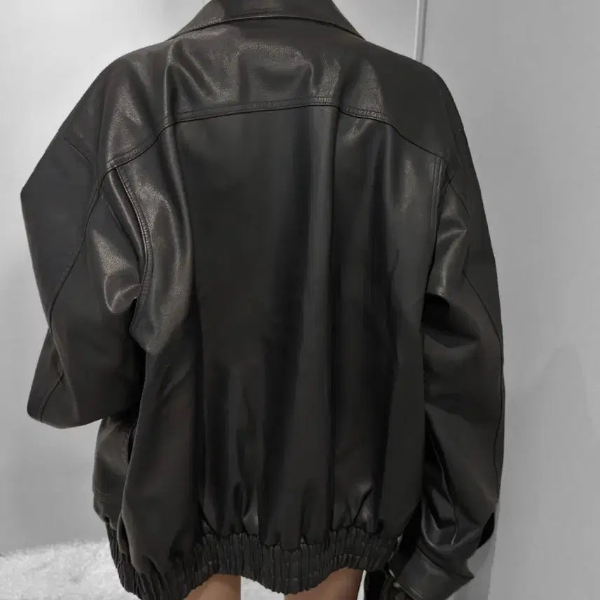 [BUNJANG] VIVNLUV Claire Oversized Leather Blouson Jacket / [새상품]비브앤러브 클레어 오버핏 레더 블루종 라이더 자켓