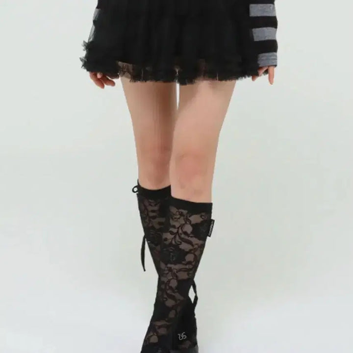 [BUNJANG] Ugly Shadow Mesh Frill Cankan Pants Skirt - Black / 새상품)) 어글리쉐도우 매쉬 프릴 캉캉 팬츠 스커트 블랙