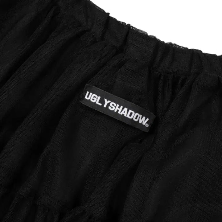 [BUNJANG] Ugly Shadow Mesh Frill Cankan Pants Skirt - Black / 새상품)) 어글리쉐도우 매쉬 프릴 캉캉 팬츠 스커트 블랙