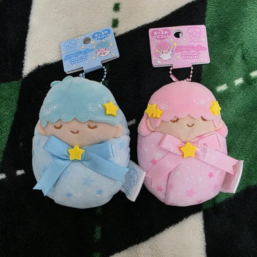 [BUNJANG] Sanrio Kiki &amp; Lala Swaddle Doll Keyring / 산리오 리틀트윈스타 키키라라 세트 판매합니다.