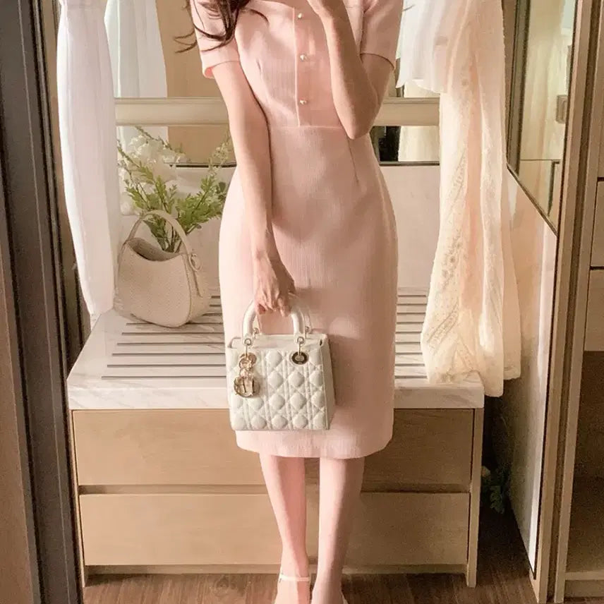 [BUNJANG] FromDayOne Pearl Tweed Long Dress (S) / (새상품) 프롬데이원 진주 트위드 원피스 (롱) s