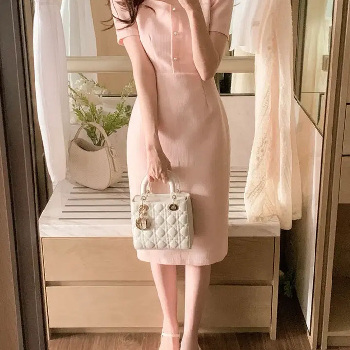 [BUNJANG] FromDayOne Pearl Tweed Long Dress (S) / (새상품) 프롬데이원 진주 트위드 원피스 (롱) s