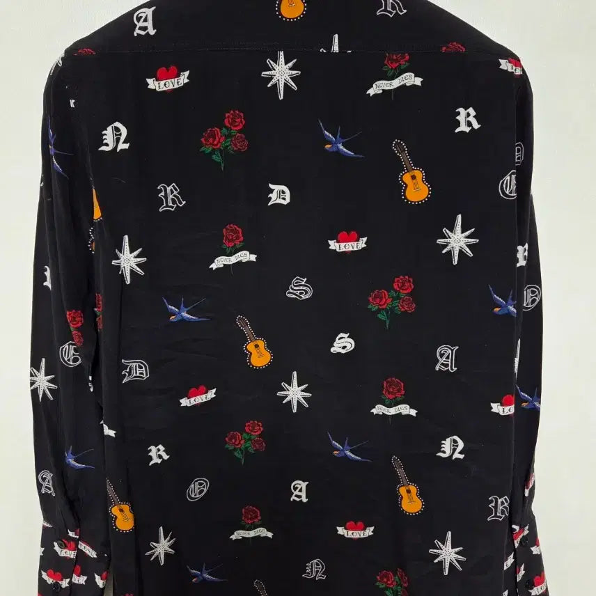 [BUNJANG] Sandro Printed Shirt (55-66) Black / 산드로 프린트 셔츠(55-66)블랙