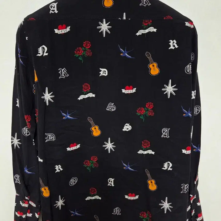 [BUNJANG] Sandro Printed Shirt (55-66) Black / 산드로 프린트 셔츠(55-66)블랙