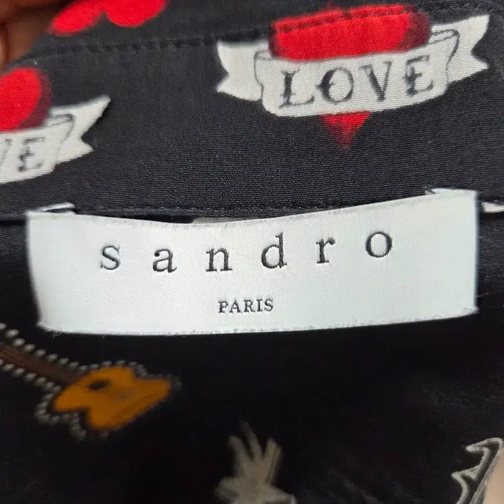 [BUNJANG] Sandro Printed Shirt (55-66) Black / 산드로 프린트 셔츠(55-66)블랙