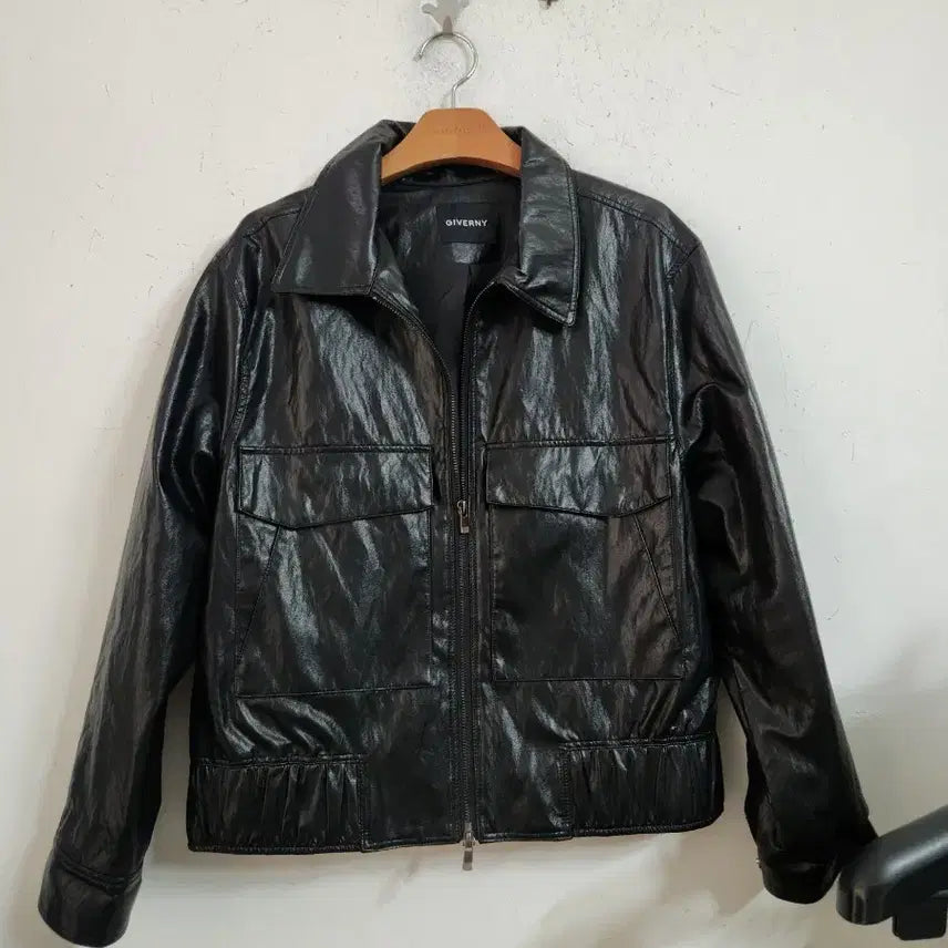 [BUNJANG] GIVERNY Black Leather Jacket / GIVERNY 지베르니 블랙 레더 자켓77
