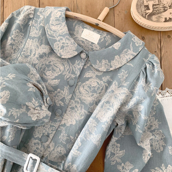 [BUNJANG] Mimi Boutique Autumn Belt Dress Blue / 미미부티크 어텀 벨트 원피스 블루