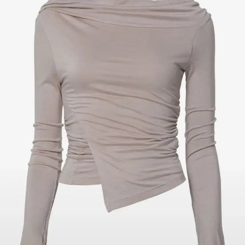 [BUNJANG] Flare Up Drape One-Shoulder Long Sleeve / 플레어업 드레이프 원숄더 롱슬리브