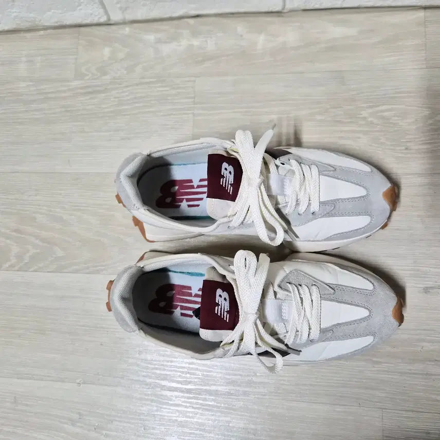 [BUNJANG] New Balance 327 Burgundy Leather Sneakers / 뉴발란스 327 버건디 레더 230mm
