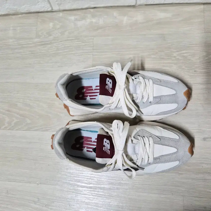 [BUNJANG] New Balance 327 Burgundy Leather Sneakers / 뉴발란스 327 버건디 레더 230mm
