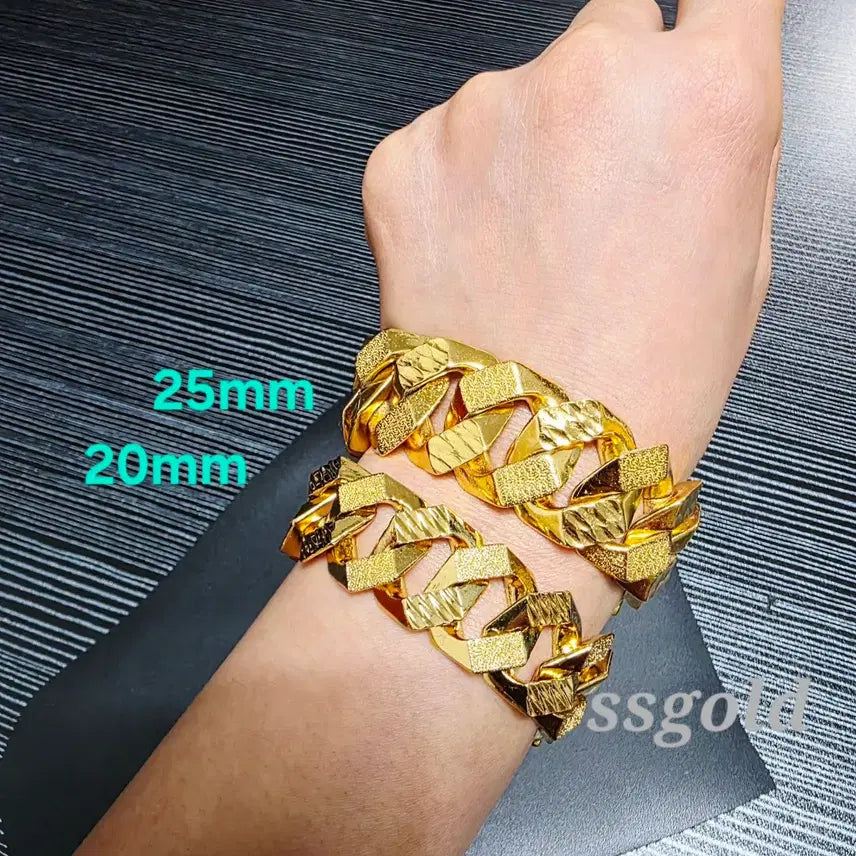 [SOLD OUT] 24K압축진공 금도금 25mm 남성팔각팔찌"헤비 체인 컬렉션"